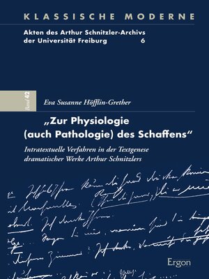 cover image of "Zur Physiologie (auch Pathologie) des Schaffens"